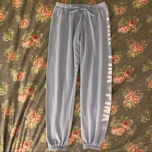 VS PINK Blue Classic Logo Sweatpants